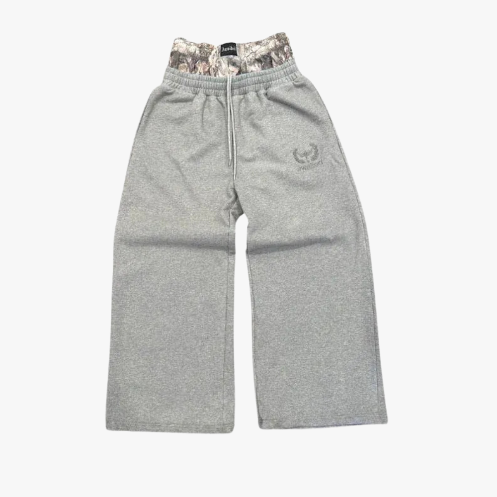 BOXER DOUBLE WAIST SWEATPANTS GREY
