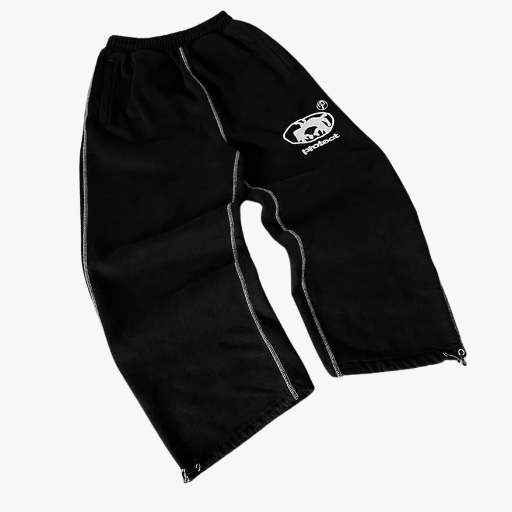 STRAIGHT LEG SWEATPANTS - BLACK